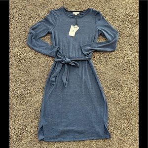 Halston blue Jersey dress small